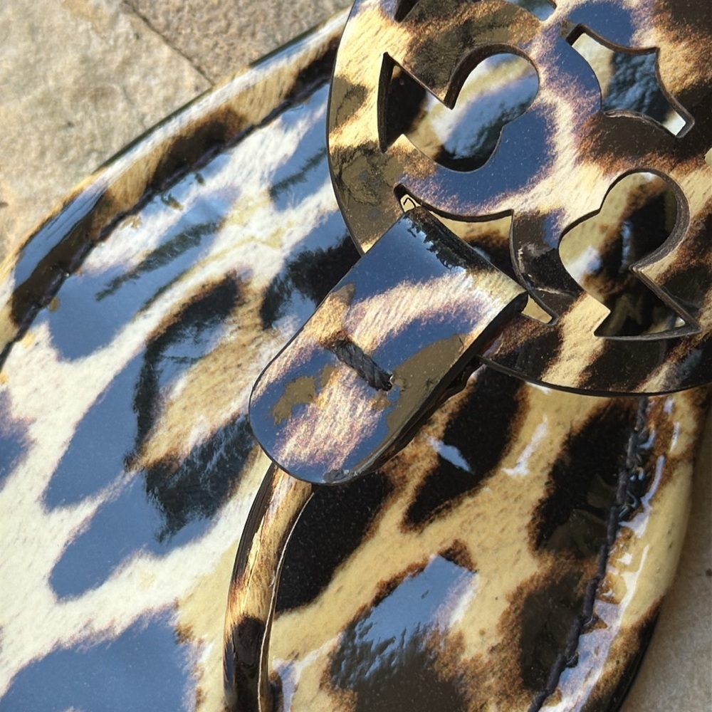 TORY BURCH Patent Leather Miller Sandals in Leopard - Picture 11 of 11